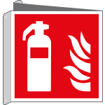 [E15107BIY] E15107BIY - cartello bifacciale estintore EN ISO 7010