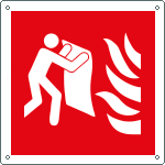 [E15121W] E15121W - Cartello antincendio coperta antifiamma solo simbolo EN ISO 7010