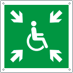 [E15148K] E15148K - Cartello emergenza rifugio temporaneo di Evacuazione EN ISO 7010 E024