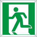 [E15154WS] E15154WS - Etichetta emergenza uscita di emergenza a sn solo simbolo EN ISO 7010