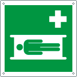 [E15179WS] E15179WS - etichetta adesiva emergenza barella di emergenza EN ISO 7010