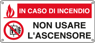 [E16133W] E16133W - Cartello in caso di incendio non usare l'ascensore...UNI ISO 7010