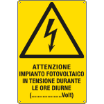 [E17071X] E17071X - Cartello attenzione impianto fotovoltaico EN ISO 7010