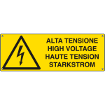 [E17109K] E17109K - Cartello pericolo alta tensione in 4 lingue EN ISO 7010