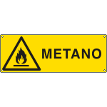 [E17136KS] E17136KS - Etichetta adesiva pericolo metano EN ISO 7010