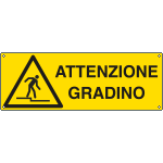 [E17148K] E17148K - Cartello pericolo attenzione gradino EN ISO 7010