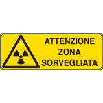 [E1723KS] E1723KS - Etichetta adesiva attenzione zona sorvegliata EN ISO 7010