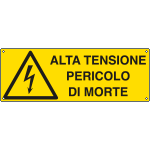 [E1728KS] E1728KS - Etichetta adesiva alta tensione pericolo di morte EN ISO 7010
