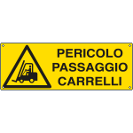 [E1754K] E1754K - Cartello pericolo passaggio carrelli EN ISO 7010