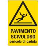 [E1759Y] E1759Y - Cartello pavimento scivoloso pericolo caduta EN ISO 7010