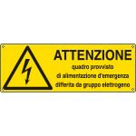 [E1772K] E1772K - Cartello pericolo attenzione quadro provvisto EN ISO 7010