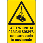 [E1777X] E1777X - Cartello attenzione ai carichi sospesi EN ISO 7010