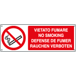 [E1802KS] E1802KS - Etichetta adesiva vietato fumare in 4 lingue EN ISO 7010