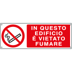 [E18090KS] E18090KS - Etichetta divieto in questo edificio vietato EN ISO 7010