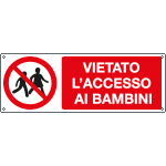 [E18496KS] E18496KS - Etichetta vietato accesso ai bambini EN ISO 7010