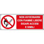 [E1867K] E1867K - Cartello non avvicinarsi con fiamme libere EN ISO 7010