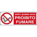 [E1880H] E1880H - Cartello vietato fumare entro questa zona EN ISO 7010