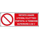 [E1891KS] E1891KS - Etichetta adesiva vietato usare utensili elettrici EN ISO 7010