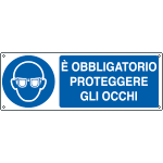 [E1901KS] E1901KS - Etichetta adesiva obbligo proteggere gli occhi EN ISO 7010