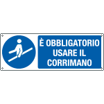 [E191201KS] E191201KS - Etichetta adesiva usare il corrimano EN ISO 7010