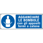 [E1923KS] E1923KS - Etichetta obbligo agganciare le bombole con appositi fermi EN ISO 7010
