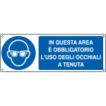 [E1932K] E1932K - Cartello obbligo usare gli occhiali a tenuta EN ISO 7010