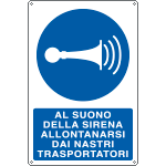 [E1937X] E1937X - cartello al suono della sirena allontanarsi dai nastri EN ISO 7010