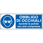 [E1938K] E1938K - Cartello obbligo occhiali durante la pulizia..EN ISO 7010