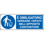 [E1946K] E1946K - cartello versare rifiuti negli appositi contenitori EN ISO 7010