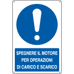 [E1967Y] E1967Y - Cartello obbligo spegnere il motore EN ISO 7010