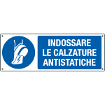 [E19990KS] E19990KS - etichetta autoadesiva indossare le calzature antistatiche  EN ISO 7010