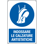 [E19990X] E19990X - cartello indossare le calzature antistatiche  EN ISO 7010