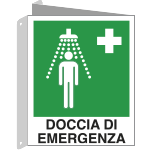 [E20103BIW] E20103BIW - cartello bifacciale doccia di emergenza EN ISO 7010