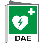 [E20109BIW] E20109BIW - Cartello bifacciale Defibrillatore EN ISO 7010