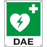 [E20109X] E20109X - Cartello defibrillatore di emergenza simbolo piu' testo EN ISO 7010
