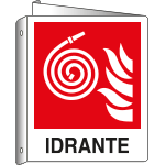 [E20117BIX] E20117BIX - cartello bifacciale simbolo idrante F019