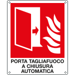 [E201390W] E201390W - Cartello sicurezza porta tagliafuoco a norma EN ISO 7010 simbolo+testo