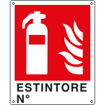 [E20150X] E20150X - Cartello antincendio estintore n. simbolo+testo EN ISO 7010