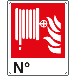 [E20160X] E20160X - Cartello antincendio lancia antincendio n. simbolo+testo EN ISO 7010