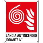 [E20177Y] E20177Y - Cartello LANCIA ANTINCENDIO IDRANTE N.