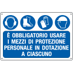 [E2652] E2652 - Cartello obbligo Usare cuffie, scarpe, guanti EN ISO 7010