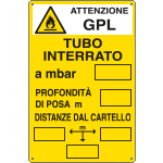 [E2794] E2794 - Cartello tubo interrato attenzione GPL EN ISO 7010