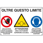 [E28101] E28101 - Cartello Oltre questo limite proteggersi da....EN ISO 7010