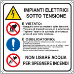 [E28202W] E28202W - Cartello impianto elettrico sotto tensione