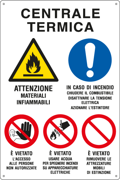 [E2960] E2960 - Cartello Centrale termica ..EN ISO 7010