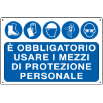 [E3127] E3127 - Cartello obbligo usare i mezzi di protezione personale EN ISO 7010