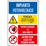 [E3571] E3571 - Cartello multisimbolo "Impianto fotovoltaico"