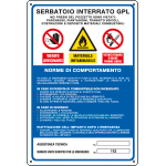 [E3811] E3811 - Cartello multisimbolo norme comportamento "Serbatoio"
