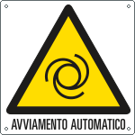 [E400104W] E400104W - Cartello pericolo avviamento automatico EN ISO 7010