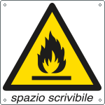 [E400200K] E400200K - Cartello pericolo infiammabile solo simbolo EN ISO 7010